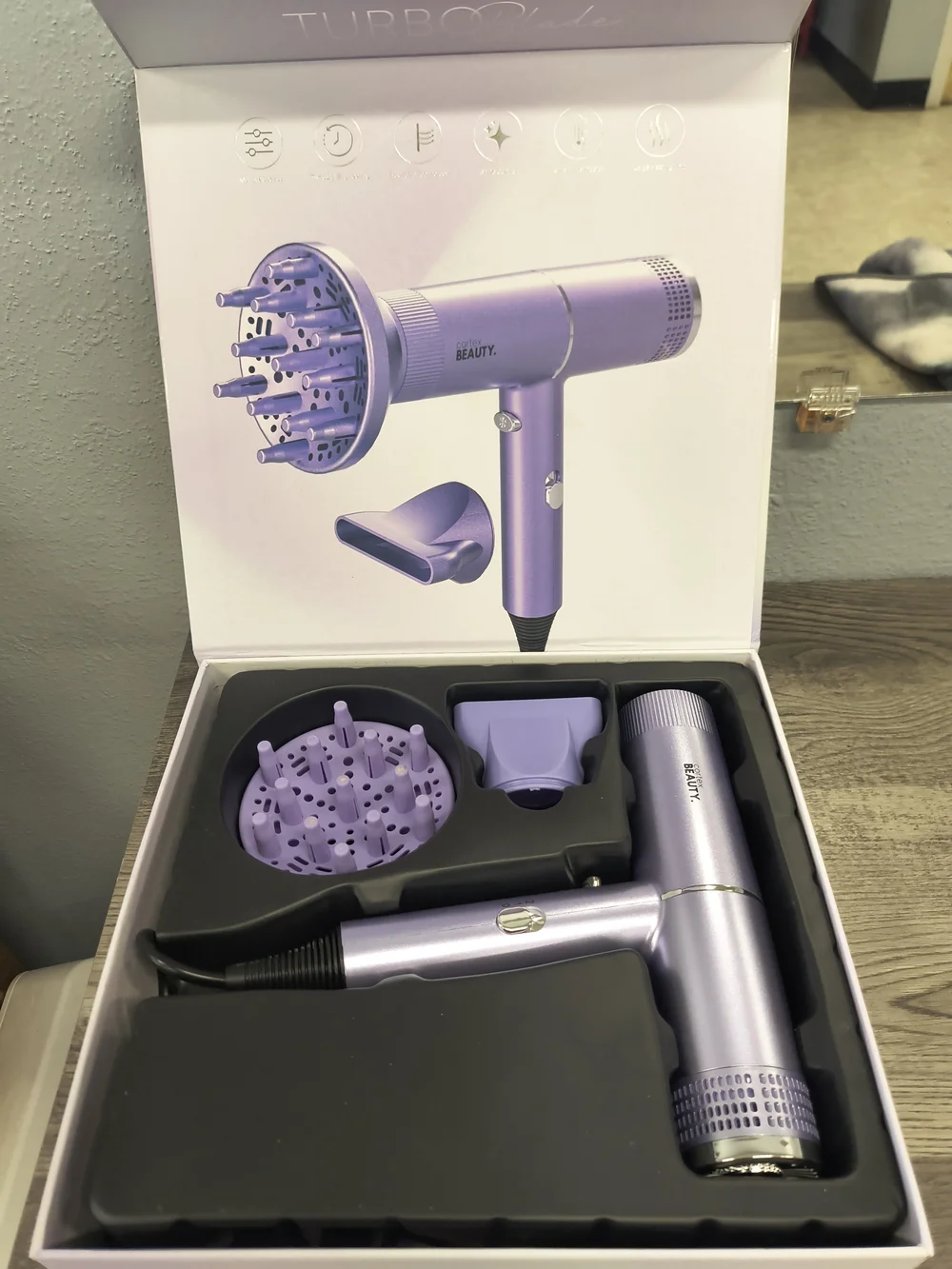 Lavender Compact Hair Dryer with Diffuser - Lavender